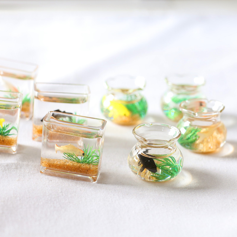 Planted Aquarium Models - 1Pc 1:12 Mini DollHouse Simulation Glass