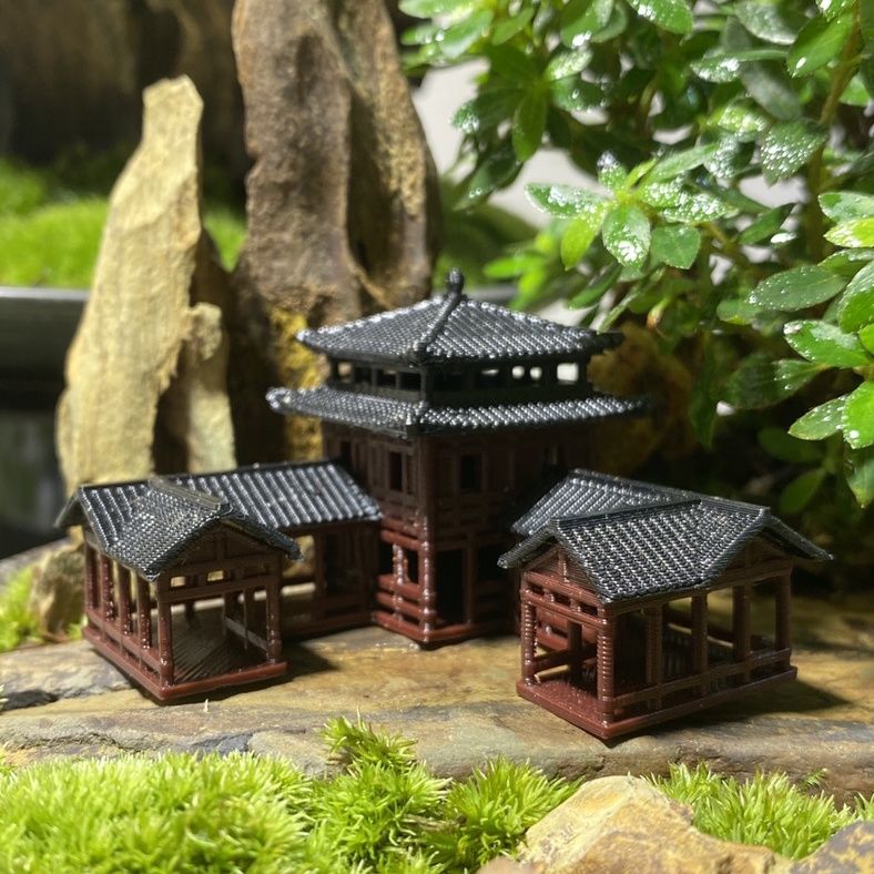 Plastics Chinese Style Ancient - đánh giá và giá Planted Aquarium Models