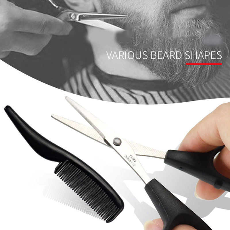 ·1Pc Mens Beard Mustache Comb  - đánh giá và giá Trimming Scissor Set